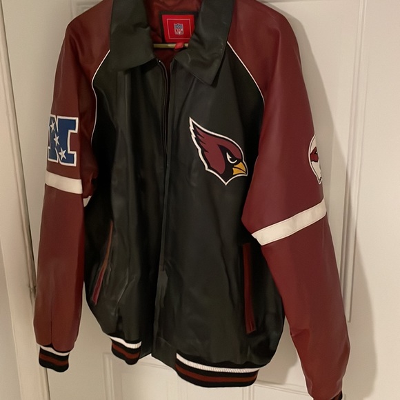 Arizona Cardinals men’s large leather jacket with Diamond stitch lining - Picture 8 of 8